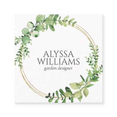 Elegant Geometric Greenery Eucalyptus Square