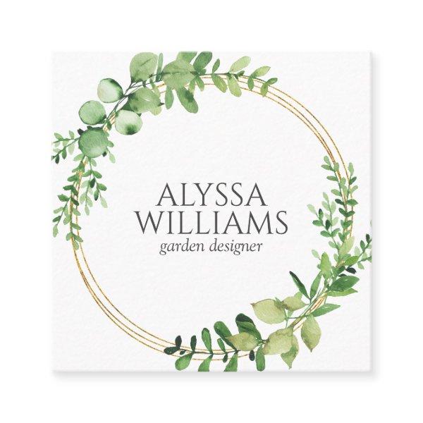 Elegant Geometric Greenery Eucalyptus Square