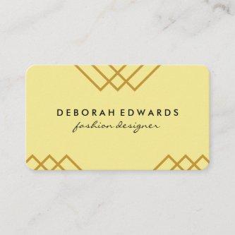Elegant Geometric Yellow with Gold Lines