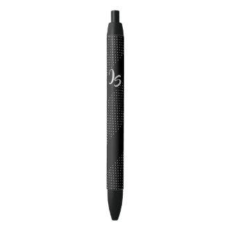 Elegant Gift with Personalize Silver Monogram Black Ink Pen