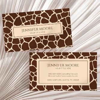 Elegant Giraffe Print Brown Custom