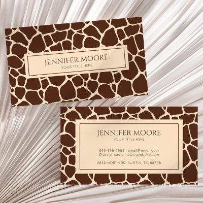 Elegant Giraffe Print Brown Custom