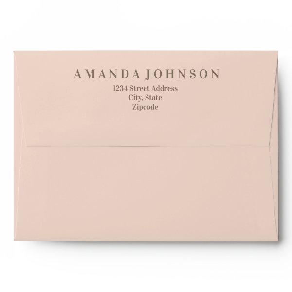 Elegant Girly Blush Pink mailing Return Address Envelope