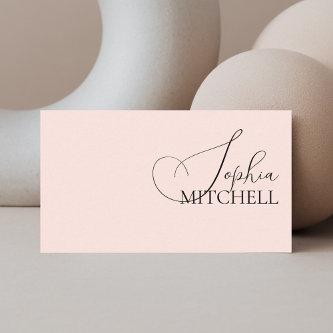 Elegant Girly Calligraphy Minimal Blush Pink