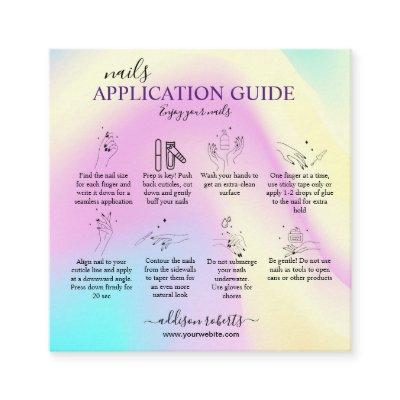 Elegant Glam Iridescent  Nail Application Guide Square