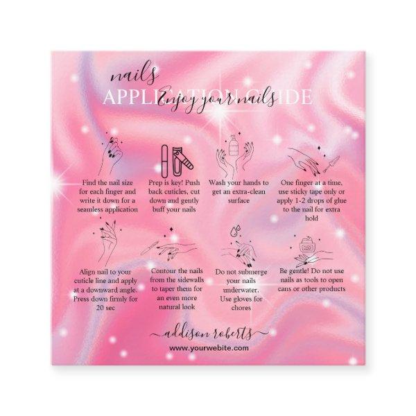 Elegant Glam Iridescent  Nail Application Guide    Square