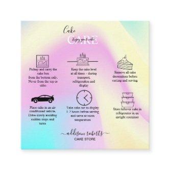 Elegant Glam Iridescent Sparkle Cake Care  Square