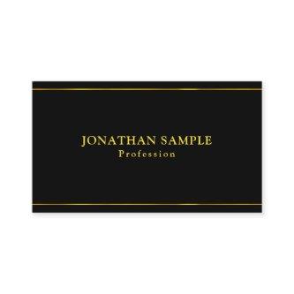 Elegant Glamorous Gold Stripes Black Modern Plain