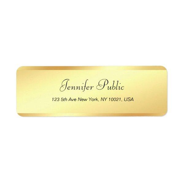 Elegant Glamour Gold Handwritten Script Name Chic Label
