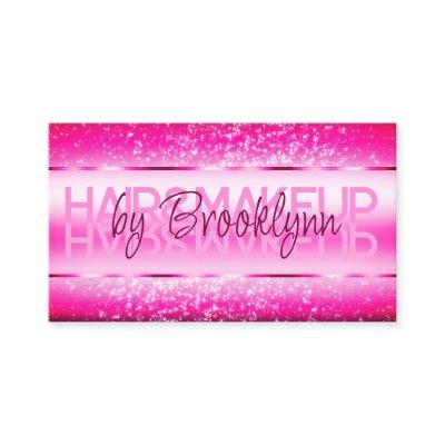 Elegant Glitter Product Labels Bright Girly Pink