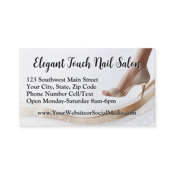 Elegant Glitter Pump Pedicure Manicure Nail Salon
