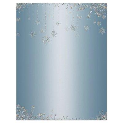 Elegant glitter snowflakes letterhead