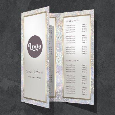 Elegant glitter watercolor waves brochure