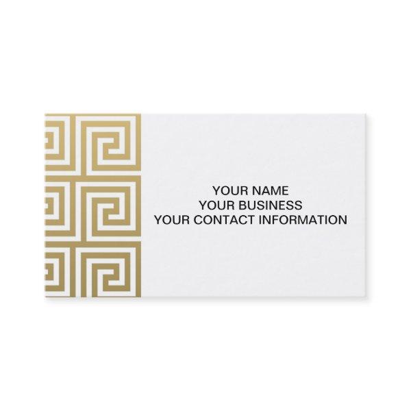 Elegant Gold and White Greek Key Pattern