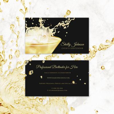 Elegant Gold Beverage Splash Events Bartender