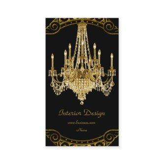 Elegant Gold Black Chandelier Interior Design