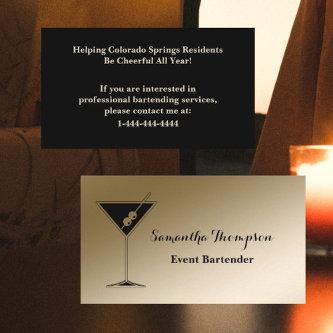 Elegant Gold Black Event Bartender