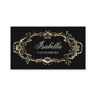 Elegant Gold Black Vintage Ornamental Baroque