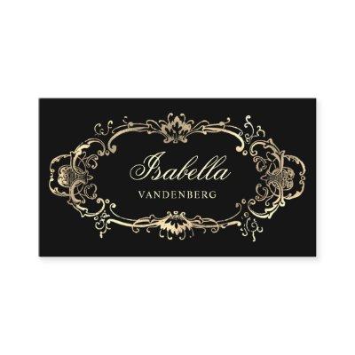Elegant Gold Black Vintage Ornamental Baroque