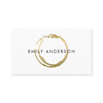 ELEGANT GOLD BRUSH STROKE STAIN CIRCLE MARK LOGO