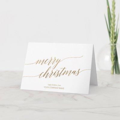 Elegant Gold Calligraphy Christmas Corporate Holiday Card