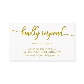 Elegant Gold Calligraphy Wedding Online RSVP
