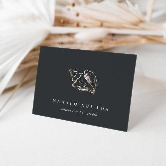 Elegant Gold Conch Shell Business Client Thank You Card