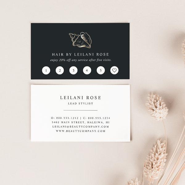 Elegant Gold Conch Shell Loyalty Card