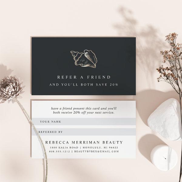 Elegant Gold Conch Shell Referral Card