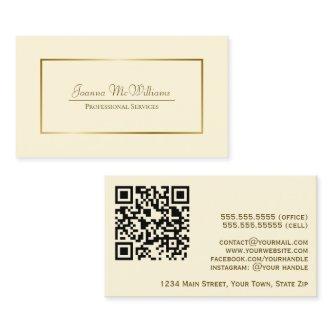 Elegant Gold & Cream Professional QR Code