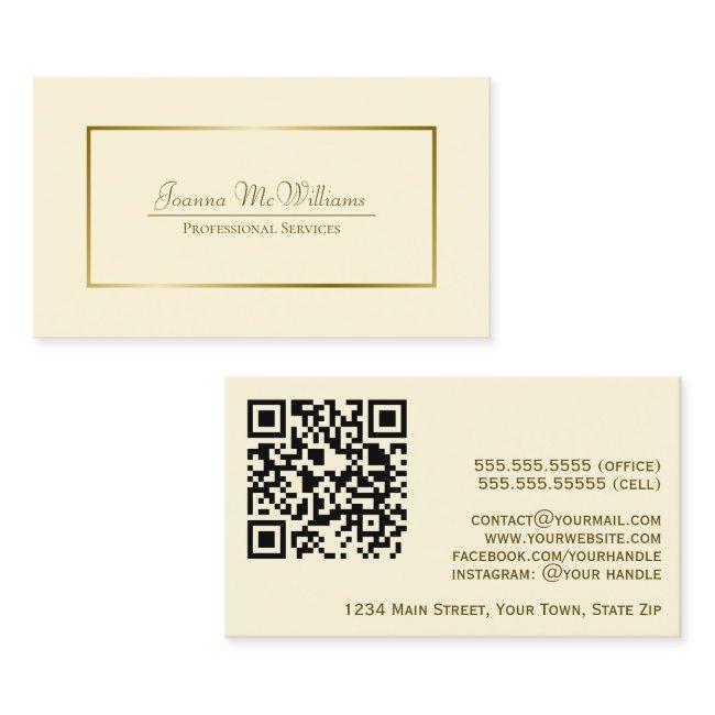 Elegant Gold & Cream Professional QR Code
