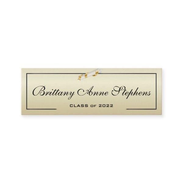 Elegant Gold Diploma Name Card Insert