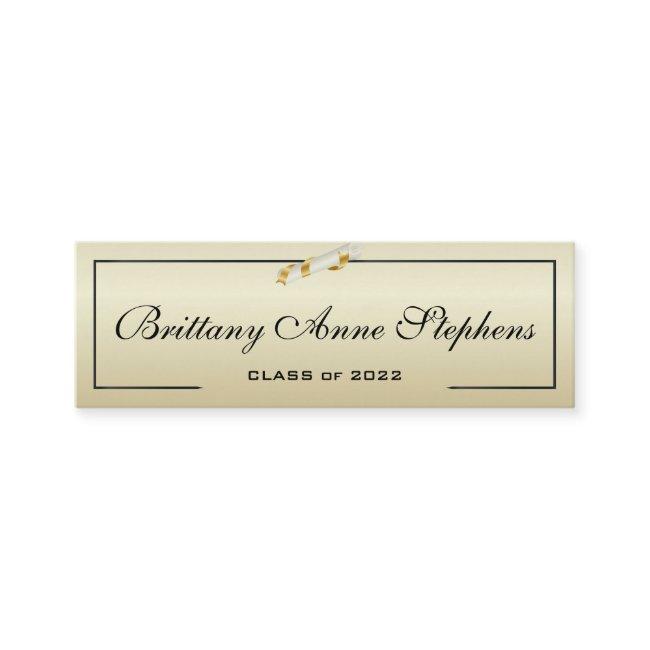 Elegant Gold Diploma Name Card Insert