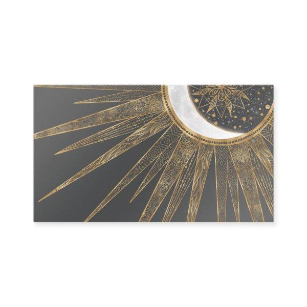 Elegant Gold Doodles Sun Moon Mandala Design