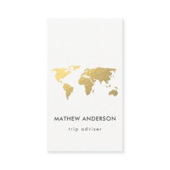 ELEGANT GOLD FAUX KRAFT WORLD MAP PERSONALISED