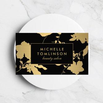 Elegant Gold Floral Pattern on Black Designer