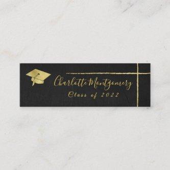 Elegant Gold Foil On Chalk Graduation Name Card