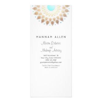 Elegant Gold  Foil Ornate Leaf Mandala Wood LOOK Rack Card