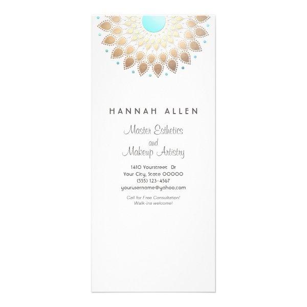 Elegant Gold  Foil Ornate Leaf Mandala Wood LOOK Rack Card