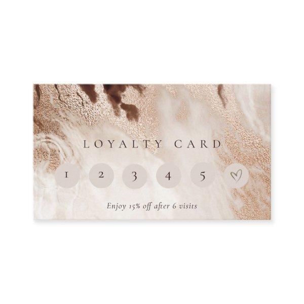 Elegant Gold Glitter Agate Marble 6 Punch Loyalty
