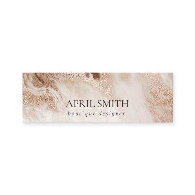 Elegant Gold Glitter Agate Marble Texture Beige Mini