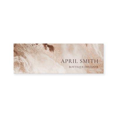 Elegant Gold Glitter Agate Marble Texture Beige Mini