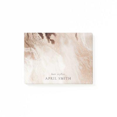 Elegant Gold Glitter Agate Marble Texture Beige Post-it Notes