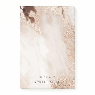 Elegant Gold Glitter Agate Marble Texture Beige Post-it Notes