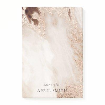 Elegant Gold Glitter Agate Marble Texture Beige Post-it Notes