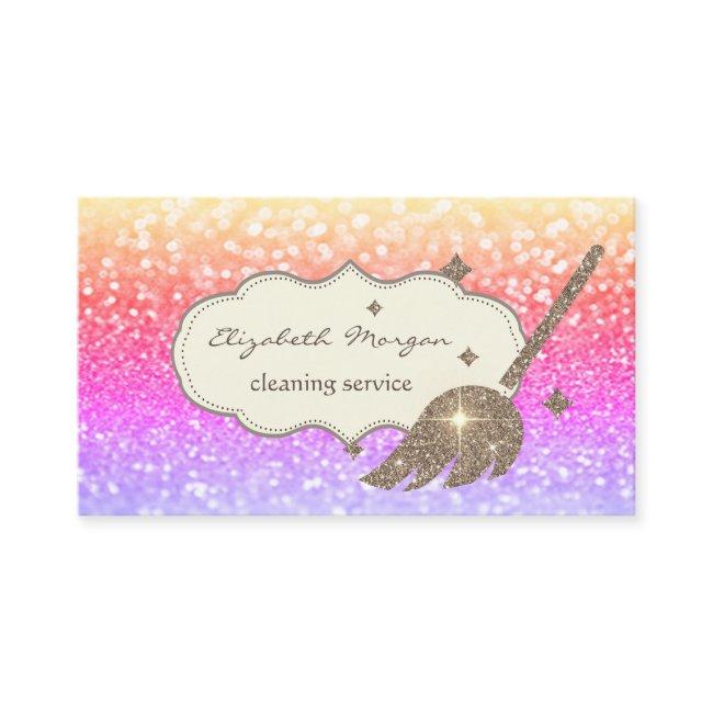 Elegant Gold Glitter Broom Bokeh