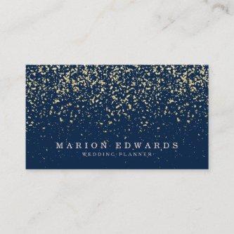 Elegant gold glitter confetti classy navy blue