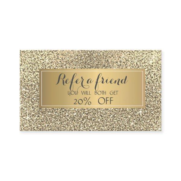 Elegant Gold Glitter,Frame Referral Card
