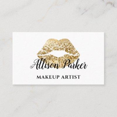 Elegant Gold Glitter Lips Makeup Artist