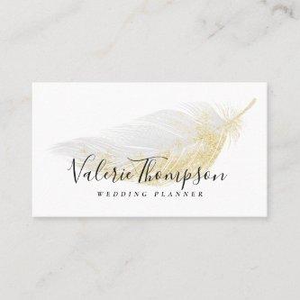 Elegant gold glitter pastel gray feather modern